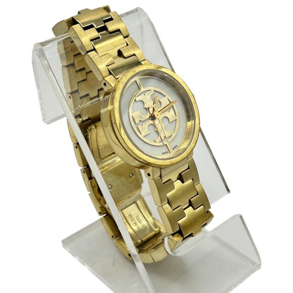 Tory Burch Reva Gold Toned Steel White Dial Quartz Ladies Watch TRB4011 - Picture 4 of 10